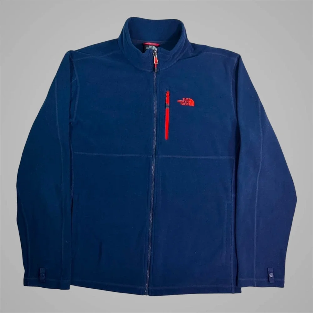 The North Face Mens Polartec Classic Full Zip Fleece Jacket Navy Blue Large
